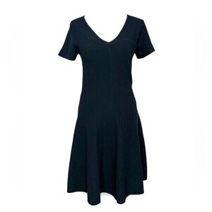 CHARLI London Navy V-Neck Textured Knit Dress